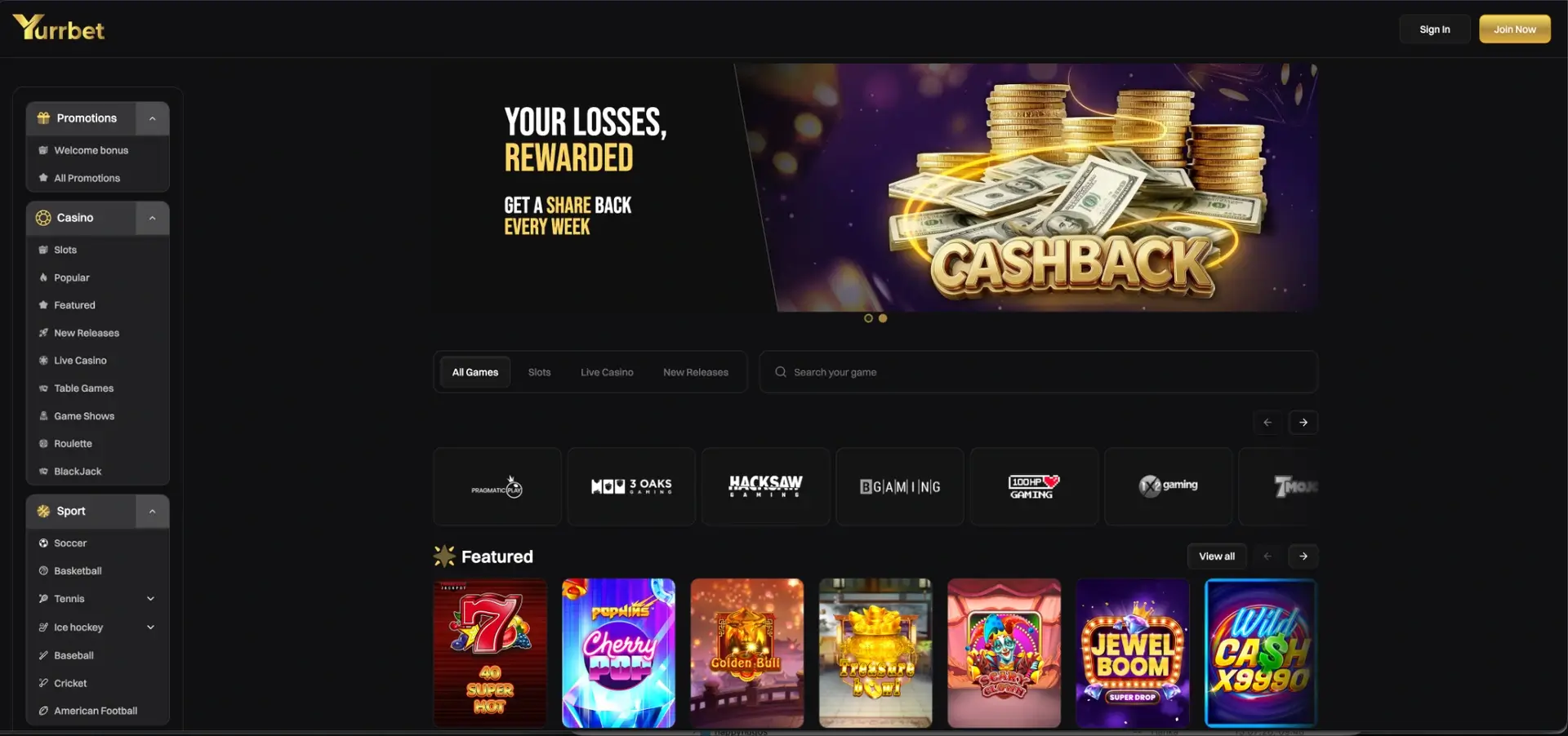 Yurrbet Casino at the official Yurrbet Casino